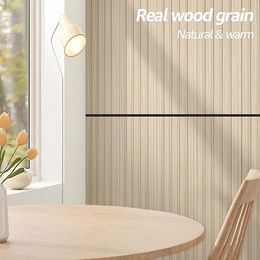 Art3d WPC Wainscoting Panels, 16-Pack 48 x 6 Inch 3D Wall Accents for Interior Wall Decor, Living Room, Bedroom, Oak
