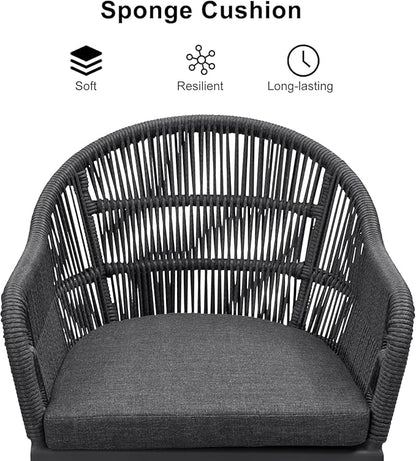 PURPLE LEAF 9 Piece Longer Patio Dining Set with Outdoor Aluminium Dining Table and Woven Chairs Modern Metal Furniture Cushions Sets for Garden Yard Indoor Decor Kitchen Gray