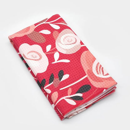Eunzel Kitchen Tea Towel Quick Dry Microfiber Dish Towels 18x30 Inch Rose