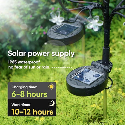 Solar Garden Lights Outdoor Waterproof,Solar Flowers for Outside Decorative,Solar Powered Fairy Outdoor Decorations for Yard,Patio,Lawn,Pathway Christmas Gardening Gifts Garden Decor 4 Pack