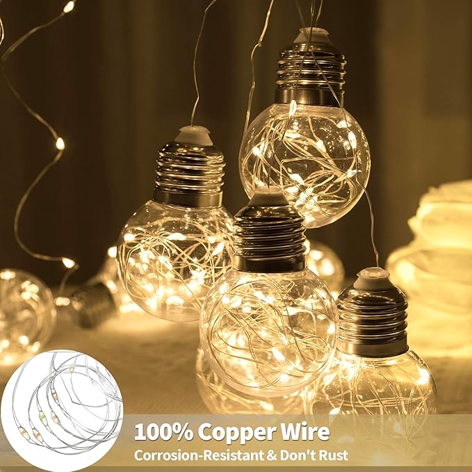 YOLIGHT Wishing Ball Curtain Lights 200 LED Window Curtain String Lights with Remote, USB Battery Powered Twinkle Globe Fairy Lights for Wedding Party Bedroom Christmas Decoration (Warm White)