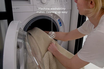 Revival Rugs Soloba 3'11"x6'1" Machine Washable Area Rug for Kitchen Bedroom - 100% Recycled Oeko-TEX Certified, Medium Pile, Green