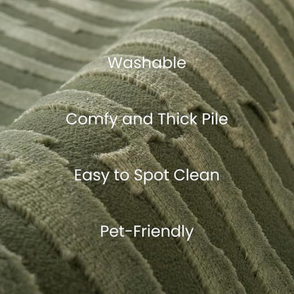 Revival Rugs Soloba 10'6" x 14'3" Washable Area Rug for Living Room Bedroom - 100% Recycled Oeko-TEX Certified, Medium Pile, Green