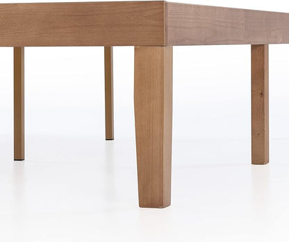 Mellow Naturalista Classic 16 Inch Solid Wood Platform Bed with Wooden Slats, Natural Pine, Full