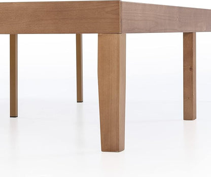 Mellow Naturalista Classic 16 Inch Solid Wood Platform Bed with Wooden Slats, Natural Pine, Queen