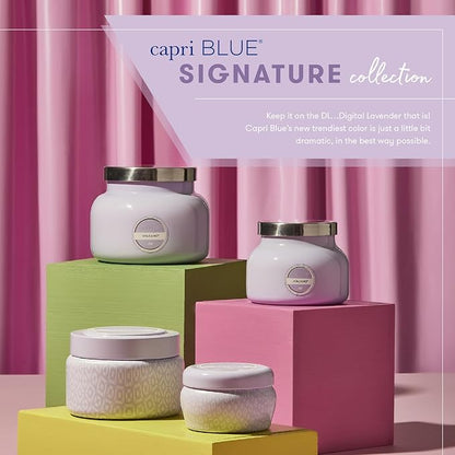 Capri Blue Volcano Scented Candles - Luxury Glass Jar Candles for Home Scented with Tropical Fruit & Sugared Citrus - Soy Wax Blend - Lavender Colored Jar (8 oz)