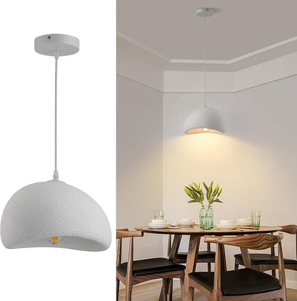 11.8in Small Wabi Sabi Pendant Lights Hanging Lamp Lighting Fixture Ceiling Mount White Modern Japanese Lamp Japandi Chandelier for Dining Living Room Hallway Bedroom Restaurant