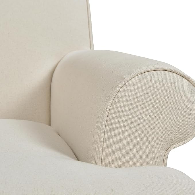 Jennifer Taylor Home Alana Lawson Accent Arm Chair Metal Casters, Light Beige Linen