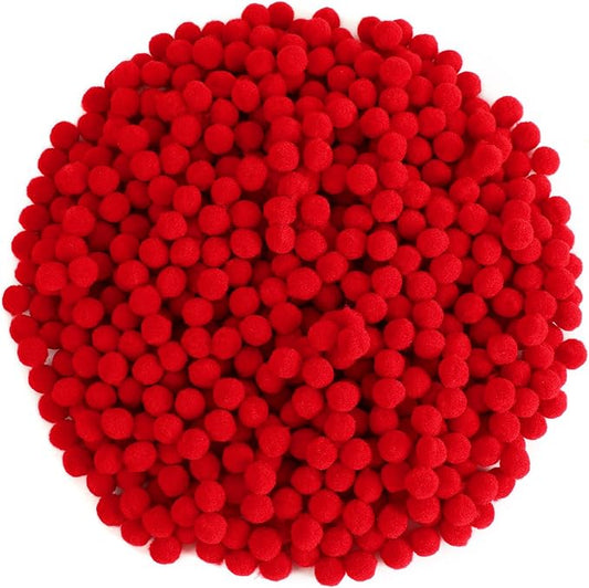 SEPGLITTER Christmas Pom Poms Balls, 1000 Pieces Light Red Pompoms Pom Poms for Crafts Making DIY Holiday Christmas Decorations Supplies (0.4 inch/1 cm )