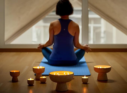 BLUEME Balance - White Lotus & Tea, Luxury Candle w/Essential Oils, 6 Wick, Hand-Poured Soy, Cotton Wick, Ceramic