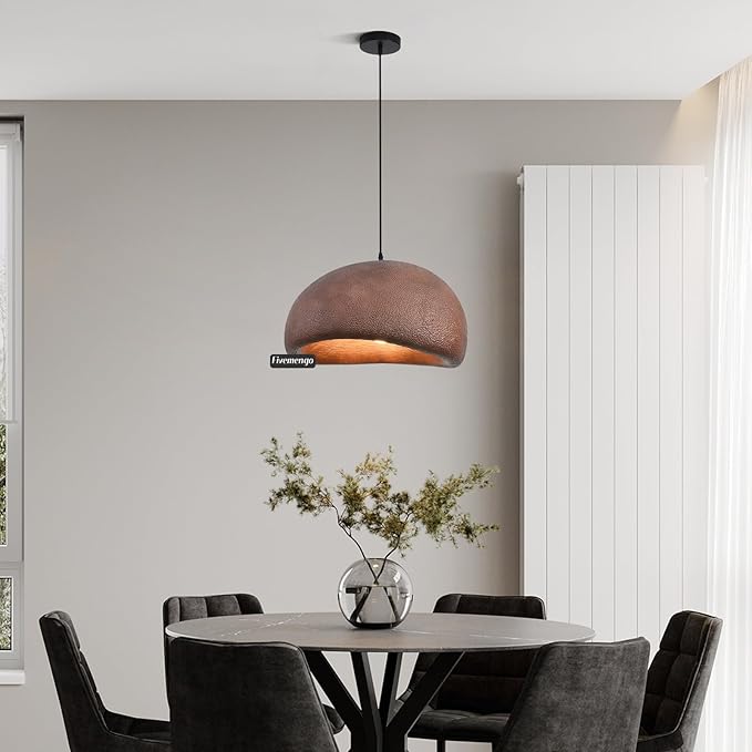 19.7in Wabi Sabi Pendant Lights Kitchen Island Lighting Fixture Ceiling Mount Brown Modern Japanese Lamp Japandi Chandelier for Dining Living Room Hallway Bedroom Restaurant Hanging Lamp