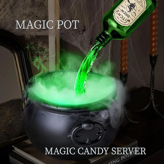 2025 Halloween Decorations Indoor & Outdoor - Halloween Cauldron Vessel, Floating Potion Bottles, Kitchen Decor of Candy Vessel with Magic Floating Bottle (Magic)