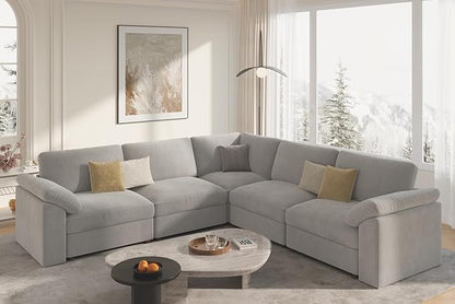 EASE MOOSE Oversized Modular Sectional Sofa, Extra Large L Shape Sectional Cloud Couch,Comfty Deep Seat Wide Modular Sofa for Living Room Removable Cover