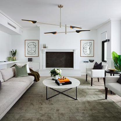 59" Industrial Pendant Light Contemporary Farmhouse Chandelier with Brushed Nickel Finish Modern Pendant Lighting Fixture for Dining Room Living Room Kitchen Island Bedroom, UL Listed