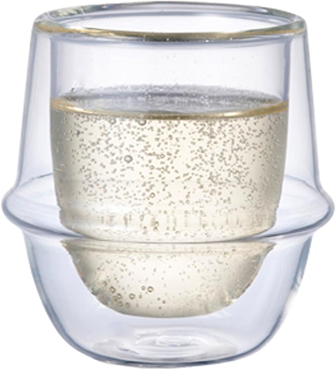 KINTO 23104 KRONOS Double Wall Espresso Cup, 2.8 fl oz (80 ml), Heat Resistant Glass, Microwave and Dishwasher Safe, Gift Present