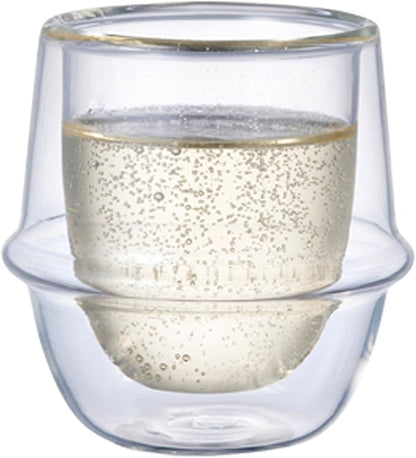 KINTO 23104 KRONOS Double Wall Espresso Cup, 2.8 fl oz (80 ml), Heat Resistant Glass, Microwave and Dishwasher Safe, Gift Present