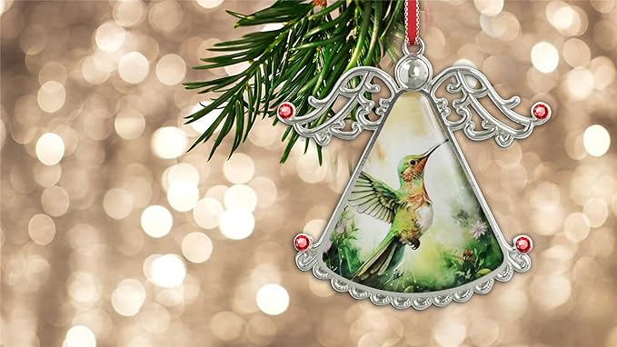 XUTAI Angel Christmas Tree Ornaments Christmas OrnamentHummingbird Flying Greeting Glass Christmas Hanging Angel Glass Pendant for Holiday Decoration