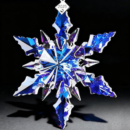 2025 Edition Crystal Snowflake Ornament Christmas Tree Ornament Home Decor Gift (2025-Multicolor)