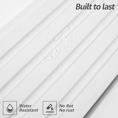 Art3d WPC Slat Wall Panels, 8-Pack 108 x 6 Inch 3D Wall Accents for Interior Wall Decor, Living Room, Bedroom, White