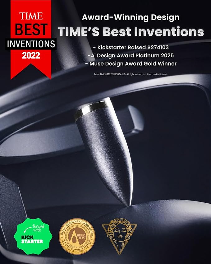 novium Hoverpen Interstellar - German-engineered Ballpoint Pen with Magnetic Features, Starlight Silver