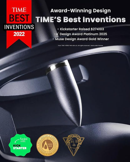 novium Hoverpen Interstellar - German-engineered Ballpoint Pen with Magnetic Features, Starlight Silver