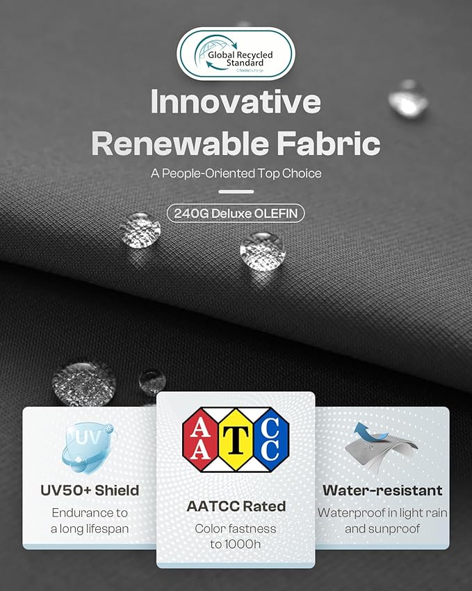 Aluminum Outdoor Patio Furniture, 1 Piece 3-Seat Outdoor Seating, All-Weather Metal Modern Outside Chair for Deck, Porch (LightGray)