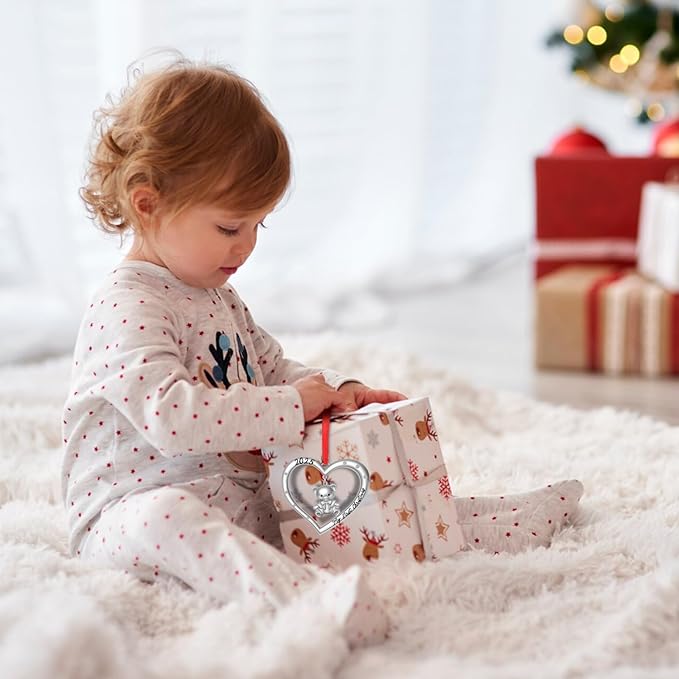 Baby’s First Christmas Ornament 2025 for Boy Girl, My First Christmas Ornament with Teddy Bear, Babys 1st Christmas’S Ornaments 2025 Metal Hanging for Newborn Xmas Tree Decoration Gift