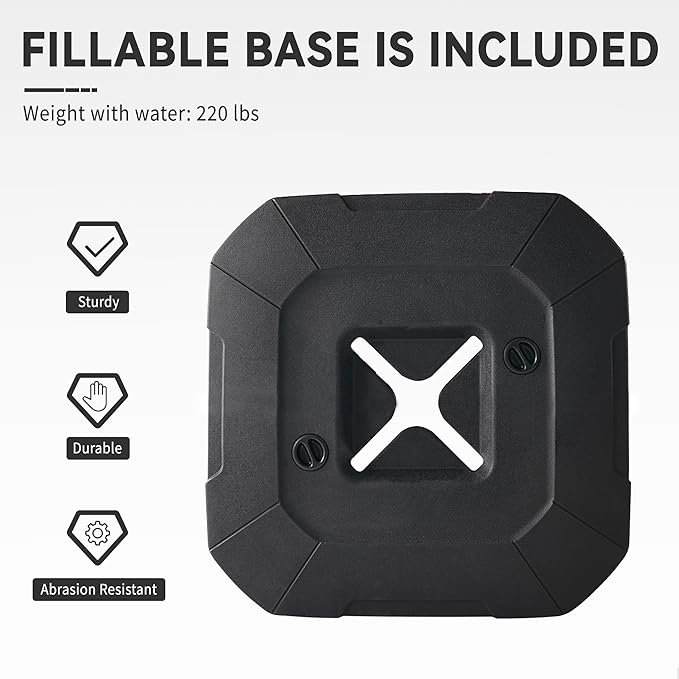 10' X 10' Cantilever Patio Umbrella Outdoor with Base Included Heavy Duty Double Top Windproof Square Offset Umbrellas with 360-degree Rotation for Pool Deck Backyard, Black