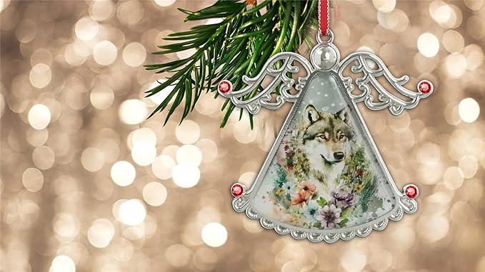 XUTAI Angel Christmas Tree Ornament Glass Christmas Hanging Angel Glass Pendant for Holiday Decoration - Wolf