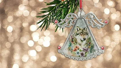 XUTAI Angel Christmas Tree Ornament Glass Christmas Hanging Angel Glass Pendant for Holiday Decoration - Wolf