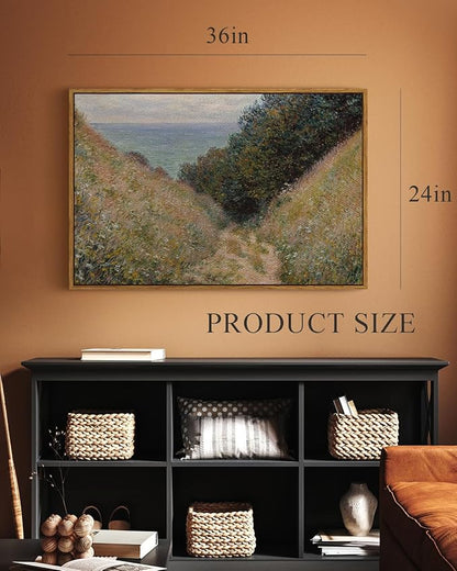 ARPEOTCY Framed Canvas Wall Art Prints, 24×36 Inch, Vintage Monet Prints for Wall Decor, Large Hanging Art for Bedroom, Living Room, Bathroom, Office