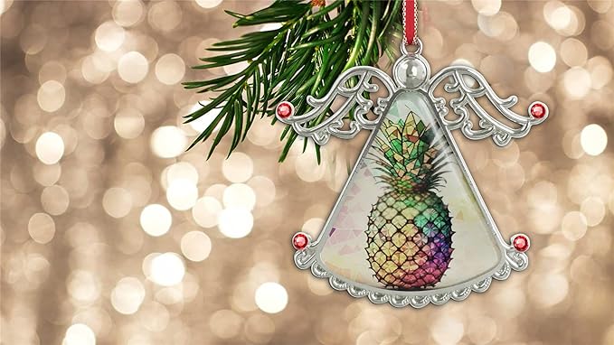 XUTAI Angel Christmas Tree Ornament Pineapple Flowers Glass Hanging Angel Pendant for Holiday Decoration