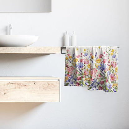 Spring Floral Dish Towels Set of 2 Colorful Decorative Kitchen Towels Absorbent Holiday Tea Towels