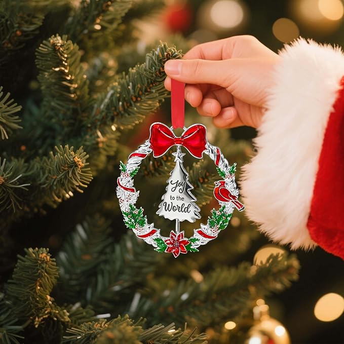 2025 Christmas Ornament for Christmas Tree Decorations, Double-Sided Rotatable Dated 2025 Wreath Ornaments, 3.3x3.3 Inch Ornament for Tree Wreath Door Fireplace Decorative Keepsake Gift