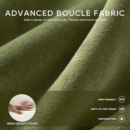 COLAMY Modern Velvet Accent Chair Set of 2, Upholstered Barrel Chairs, Comfy Side Arm Chairs with 3 Legs for Living Room, Bedroom, Reading, Green