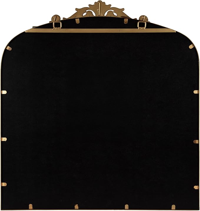 Kate and Laurel Arendahl Ornate Traditional Square Arched Mirror; 28 x 30; Bronze; Decorative Baroque Style Vintage Arch Mirror with Wide Frame and Crown