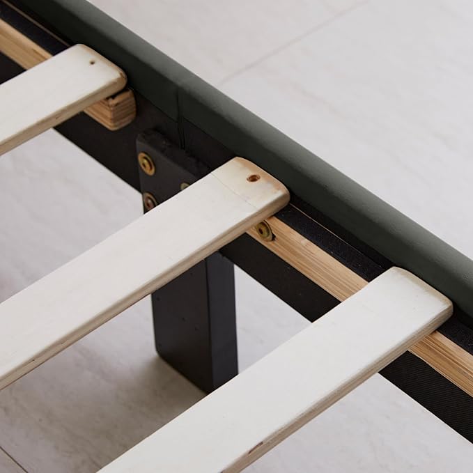 Livinia Queen Size Elton Velvet Platform Bed, Upholstered Bed Frame with Vertical Channel Tufted Headboard Footboard, Strong Wood Slats, No Box Spring Needed, Gray (Queen)