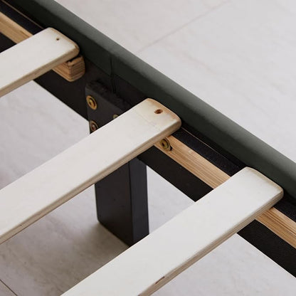 Livinia Twin Size Elton Velvet Platform Bed, Upholstered Bed Frame with Vertical Channel Tufted Headboard Footboard, Strong Wood Slats, No Box Spring Needed, Gray (Twin)