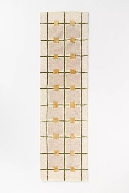 Greer Hand-Tufted Wool Rug - Elegant Taupe and Olive Geometric Pattern for Sophisticated Home Decor (8x8 Ft Square)