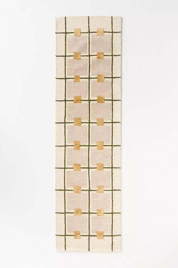 Greer Hand-Tufted Wool Rug - Elegant Taupe and Olive Geometric Pattern for Sophisticated Home Decor (5x5 Ft Square)