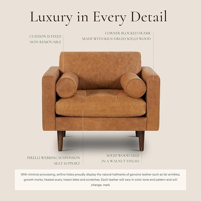 POLY & BARK Napa Furniture, Cognac Tan