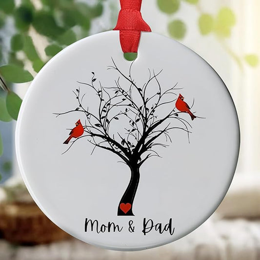 Cardinal Remembrance Ornament for Loss of Dad - Sympathy Christmas Tree Memorial Gift