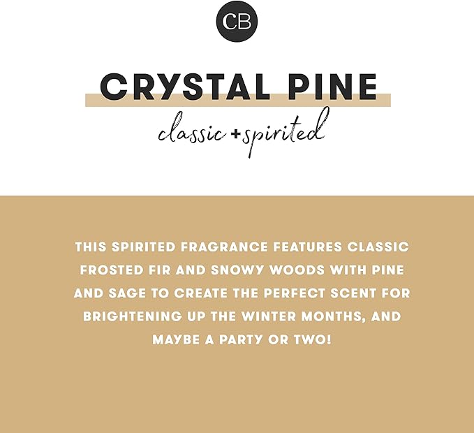 Capri Blue Pattern Play Signature Holiday Candle - Luxury Holiday Scented Candle for Home- Long Lasting Soy Wax Blend - Comes in Decorative Glass Jar (Crystal Pine, 19 oz)