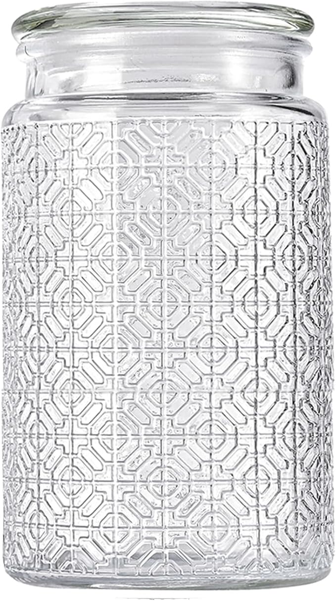 32oz Vintage Glass Jar With Lid, Glass Storage Containers, Airtight Kitchen Storage Containers For Sugar, Coffee, Tea, Spice, Flour, Candy Cookie, Pasta, Cereal, Cute Decorative Jars