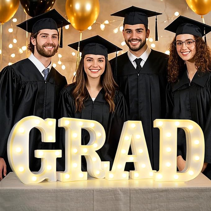 Pooqla LED Marquee Letter Lights Sign, Light Up Alphabet Letter for Home Party Wedding Decoration R