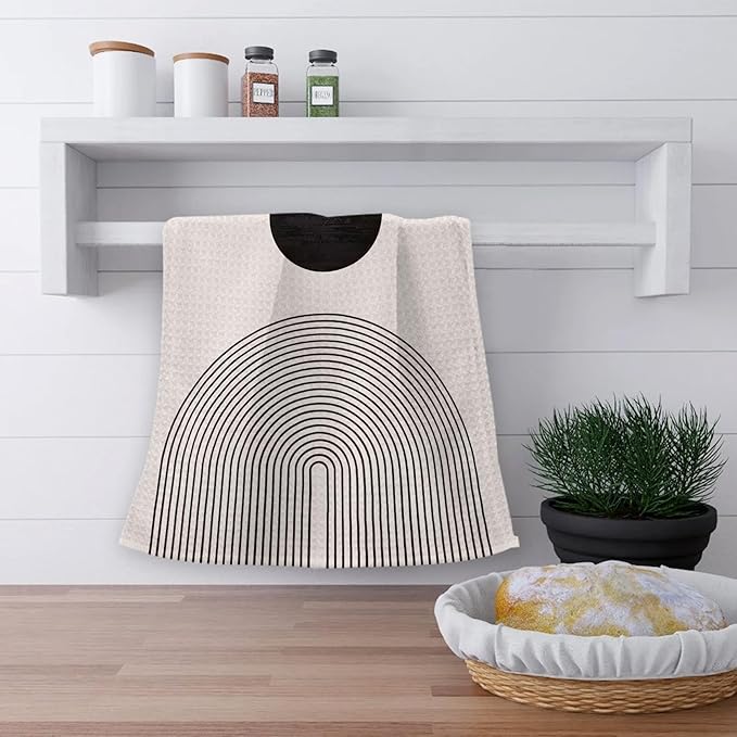 OHSUL Boho Kitchen Towels Set of 2 Mid Century Modern Tea Towels Boho Gifts