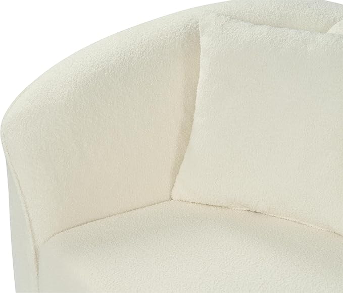 Christopher Knight Home Sabbo 87.50" Boucle Upholstered Couch, Oversized 2 Seater Sofa, Curved Soft Seating Lounge Sofa Chair, Cozy Loveseat with Armrest, Reading Sofa for Living Room Home Rest, Beige
