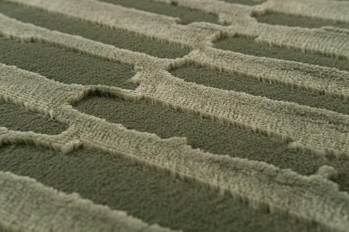 Revival Rugs Soloba 6'7"x9' Washable Area Rug for Living Room Bedroom - 100% Recycled Oeko-TEX Certified, Medium Pile, Green