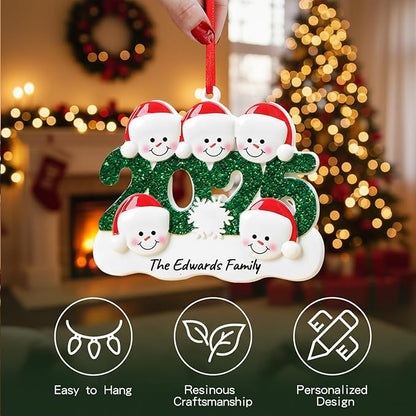 2025 Personalized Christmas Ornaments with Family Names – Custom Snowman Family of 2–6, Cute Xmas Tree Decoration Gift for Home, Kids, Parents, or Grandparents