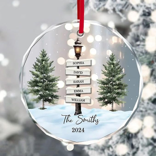 Shaant Personalized Christmas Glass Ornaments 2025, Family Christmas Tree Decoration, Gifts for Family & Friends, Housewarming Gift Ideas Holiday Keepsake